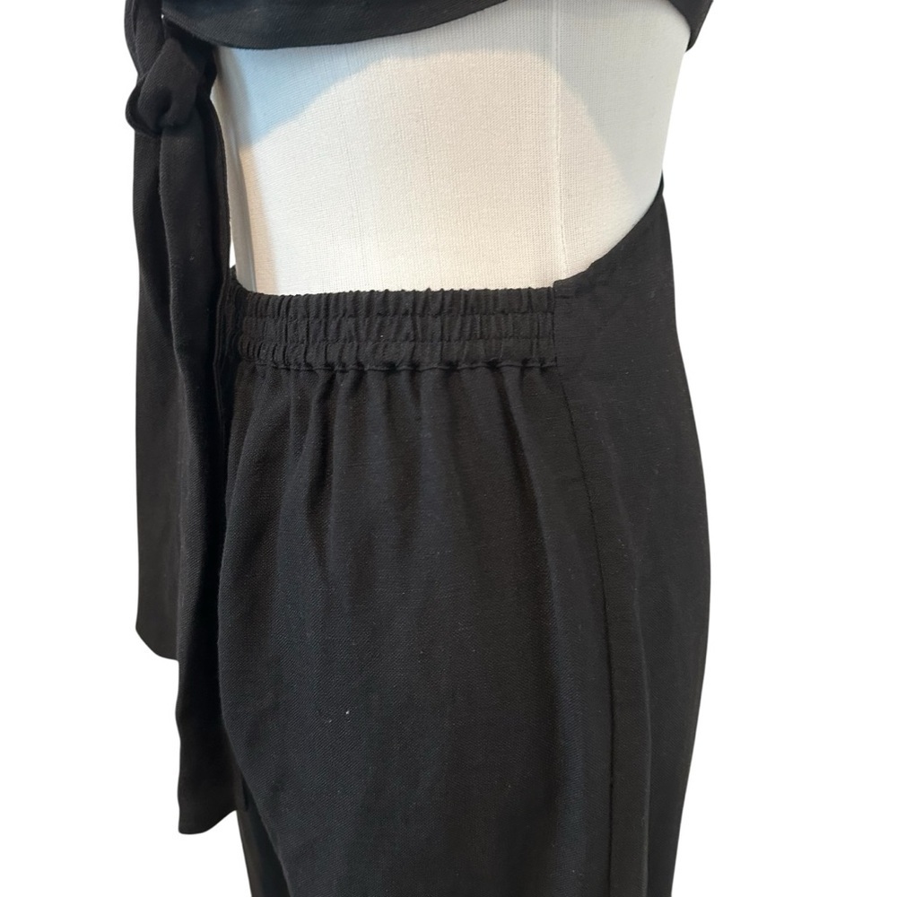 Elegant Black Fifth & Mode O Ring Black Linen Halter Jumpsuit - Picture 8 of 15